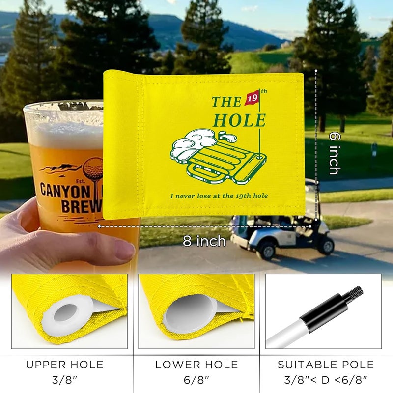 KINGTOP 19th Hole Golf Flag for Backyard Practice Putting Green, PGA Junior Standards, Double Sides 420D Nylon with Tube Insert, 6x8 Inch - Image 3